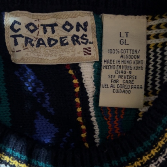 RARE Vintage Coogi-style Cotton Traders Textured Knit Sweater | Large - Picture 4 of 6